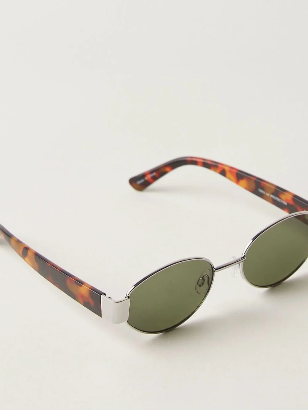 Free People Tortoiseshell Arms Sunglasses with Green Lenses